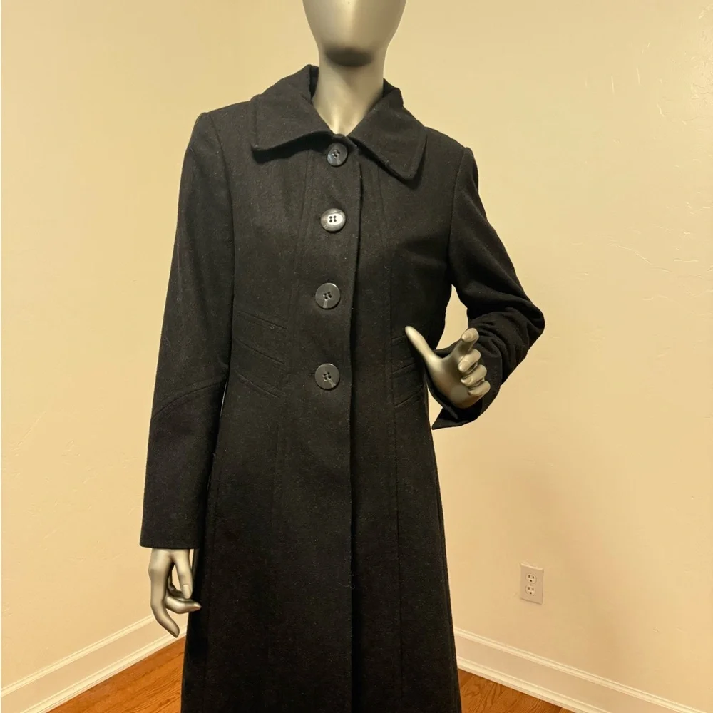 Larry Levine Charcoal Wool Classic‎ Coat